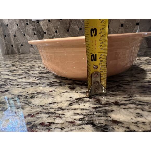 Fiesta Fiestaware HLC Apricot Serving Dish USA Homer Laughlin 8 1/4" Round Vtg - Picture 9 of 10